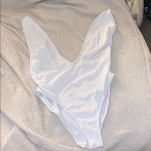 White One piece bathing suit